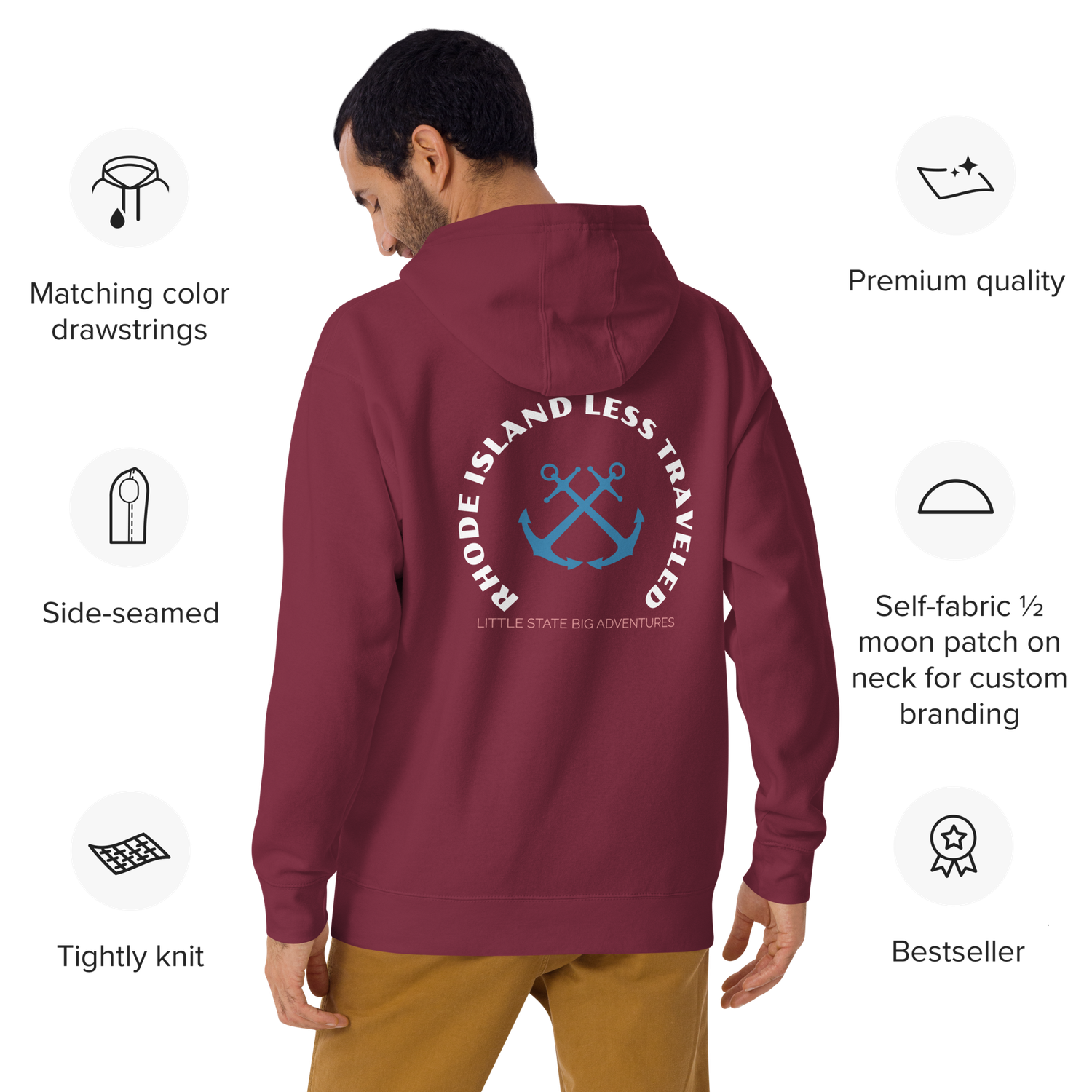 Rhode Island Less Traveled &#39;NewLogo&#39; Slim Fit- Free Shipping
*Customize with your hometown - Free Shipping