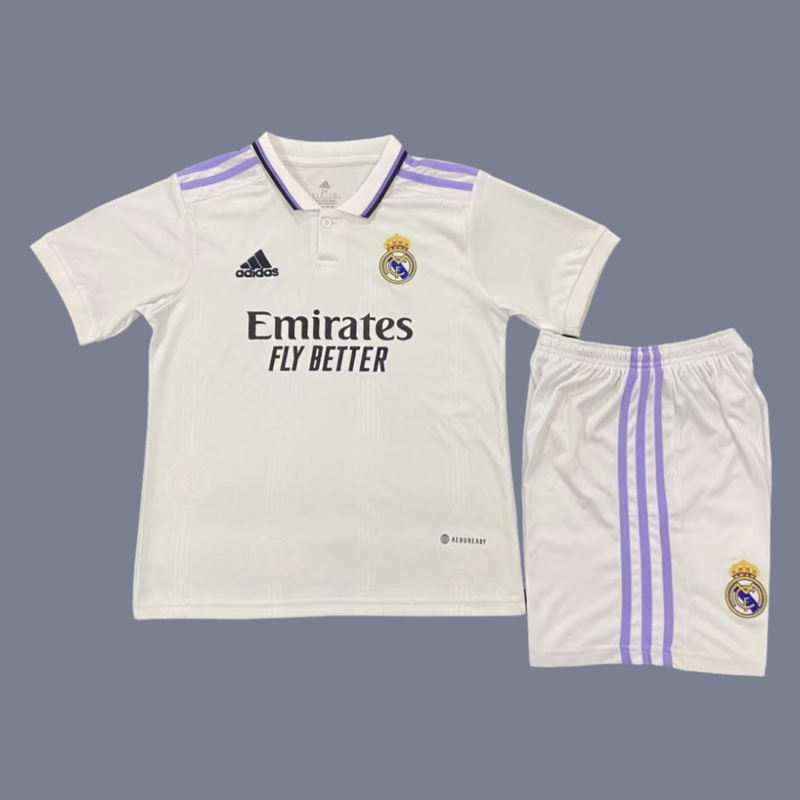 22-23 Real Madrid kids home jersey (full kit)