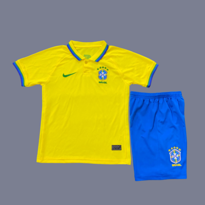 20-21 Brazil home kids jersey
