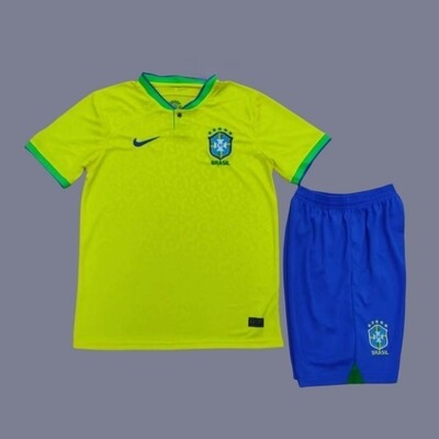 2022 Brazil home kids jersey