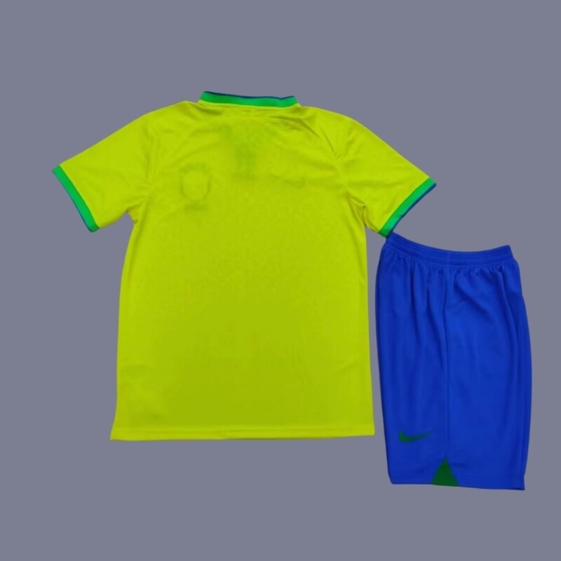 2022 Brazil kids home jersey (full kit)