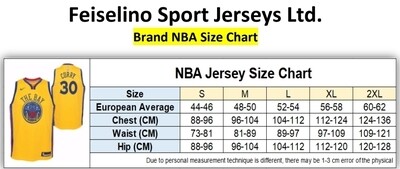 Men&#39;s NBA Size Chart
