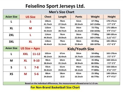 Non-Brand Basketball Size Chart