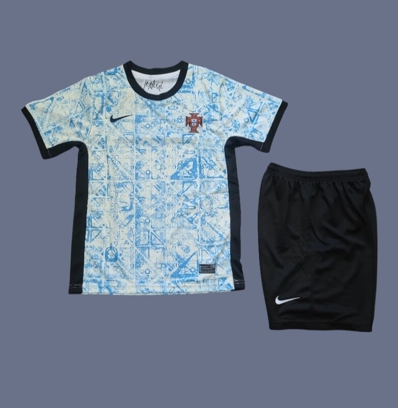 2024 Portugal Euros kids away jersey (full set)
