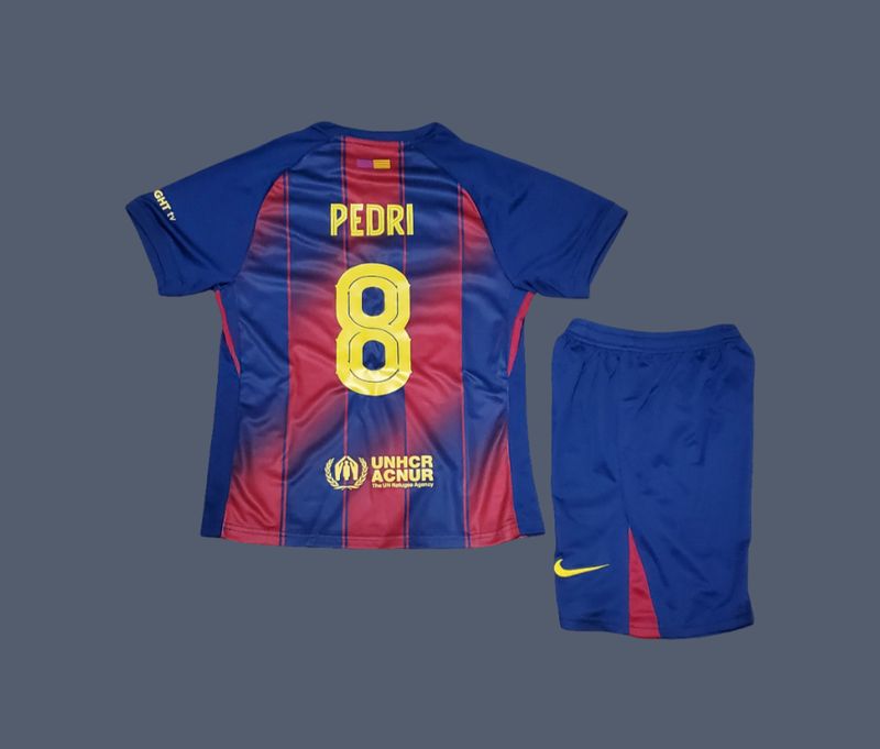 Barcelona 07-08 Ronaldinho retro kids jersey (full set)