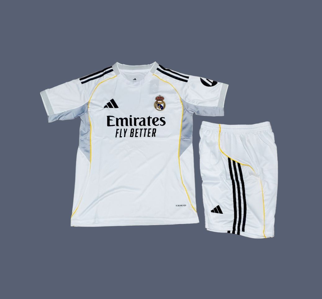 Real Madrid 25-26 kids home jersey (full kit)