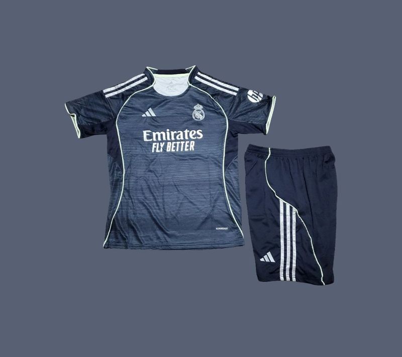 Real Madrid 25-26 kids away jersey (full kit)