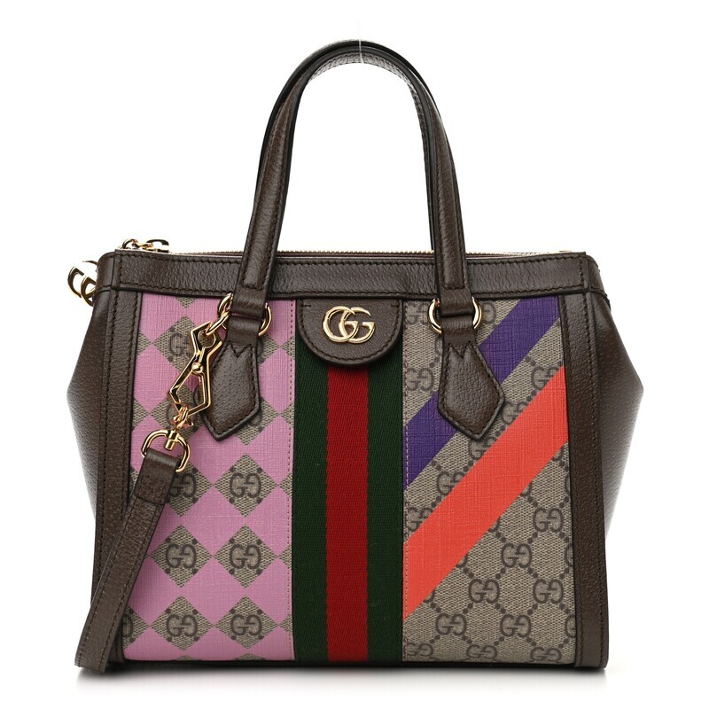 Ophidia leather-trimmed printed coated-canvas tote bag