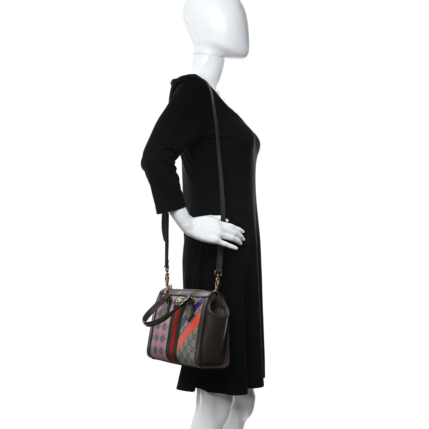 Ophidia leather-trimmed printed coated-canvas tote bag