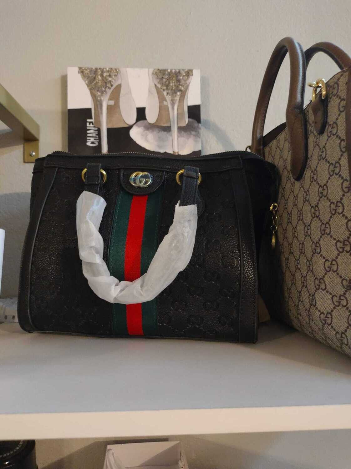 Ophidia leather-trimmed printed coated-canvas tote bag