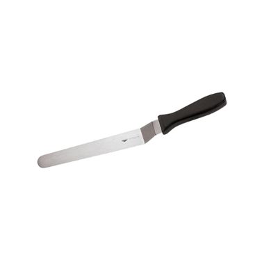 Spatola per cuoco con scalino inox manico PP nero 22x3,4cm