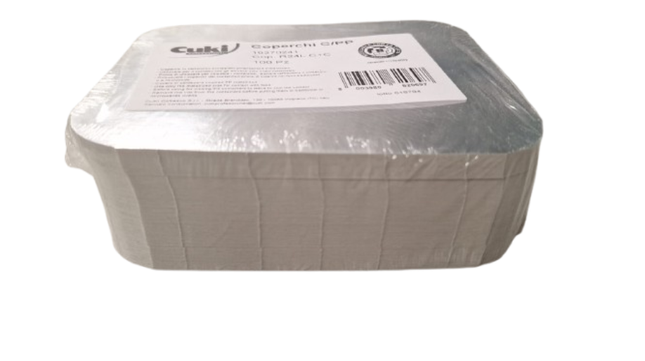 Coperchio per vaschette in alluminio 1 porzione R128- 100 pezzi