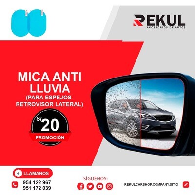 Mica anti lluvia para espejos retrovisor lateral