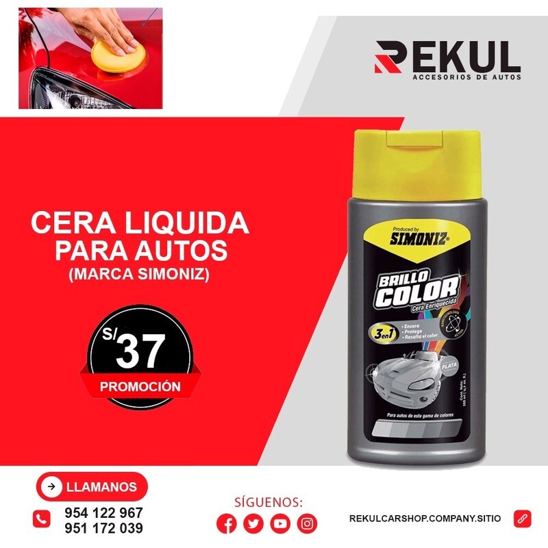 Cera liquida para autos marca Simoniz