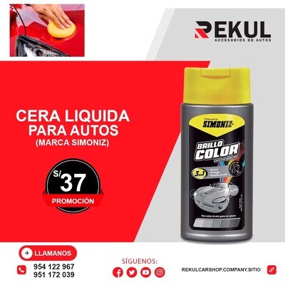 Cera liquida para autos marca Simoniz