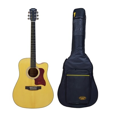 Sqoe Guitar 41&quot; Semi Acoustic Beige Colour with accessories
