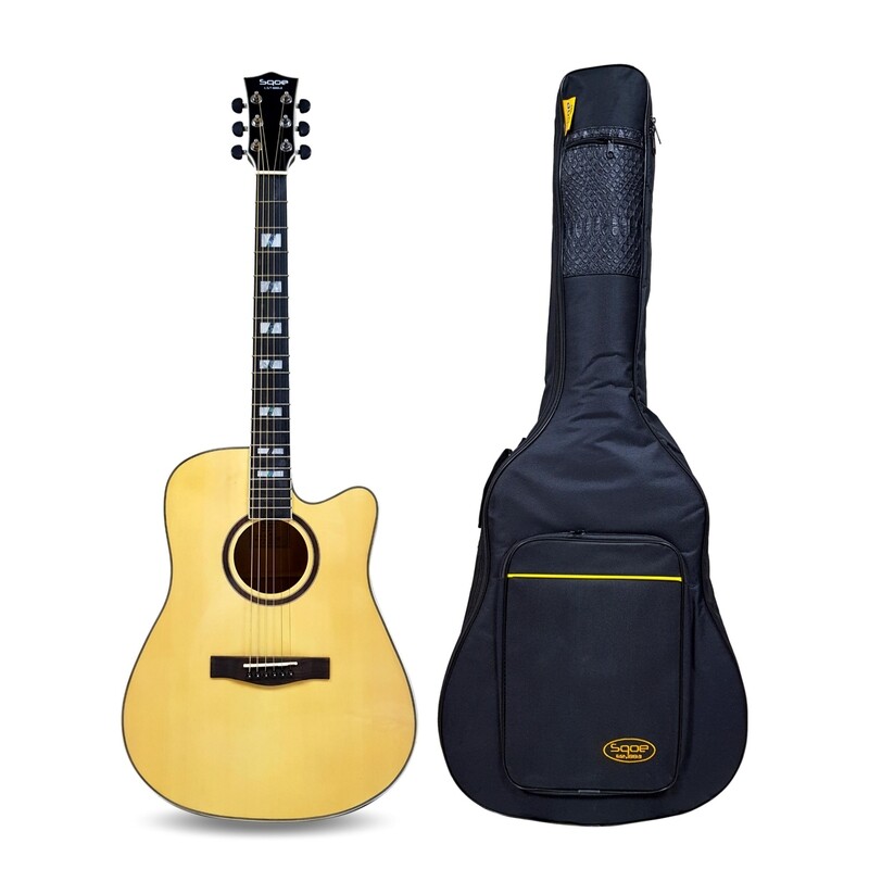 Sqoe Guitar 41&quot; Semi Acoustic natural with accessories