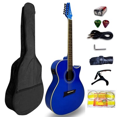 Clover 41" Semi Acoustic blue with Tuner Full package