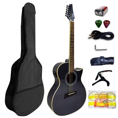Clover 41" Semi Acoustic black with Tuner Full package