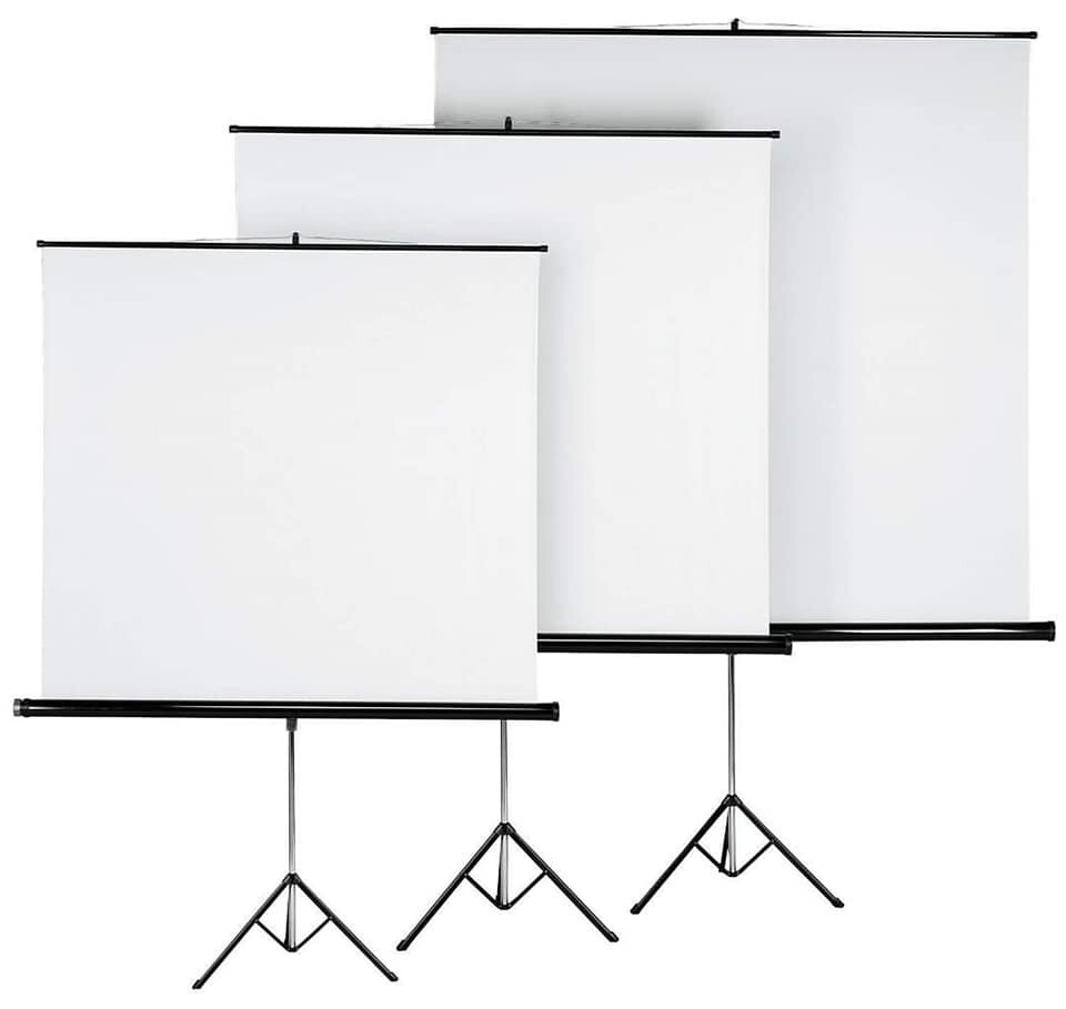 Projector Screen With Stand, White. size 146*110cm For Laboratory, School, Office, Home.