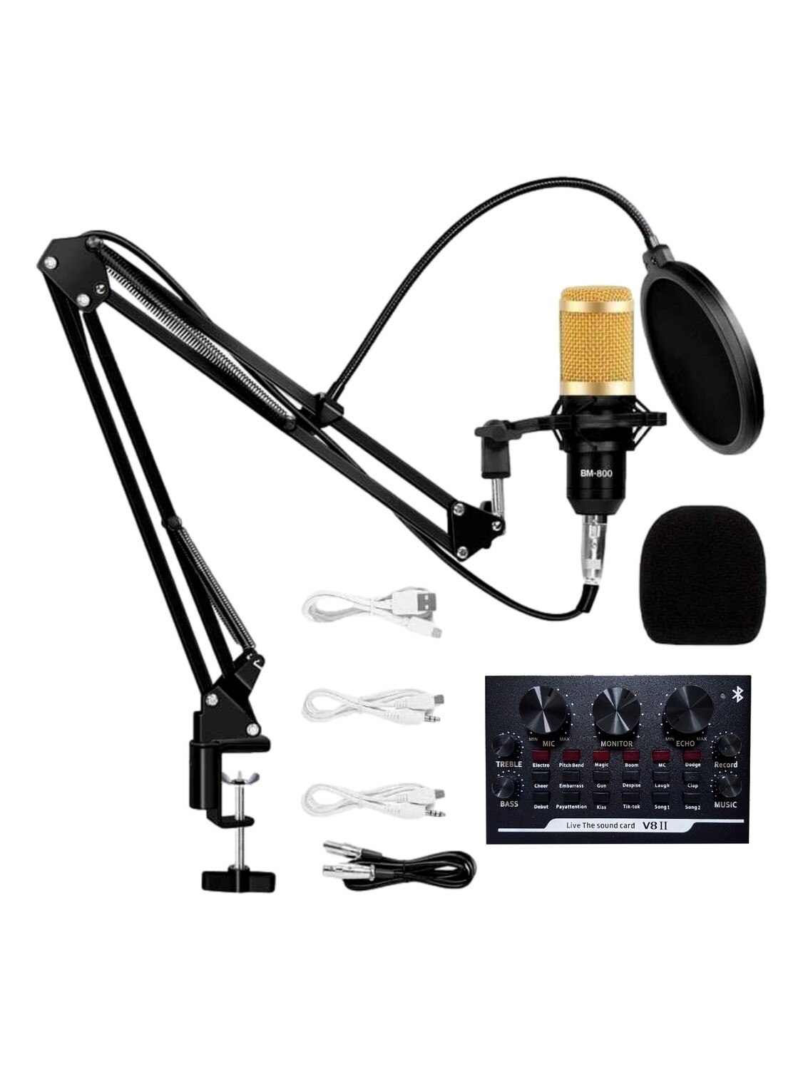 Condenser Microphone With Live and other accessories Complete set