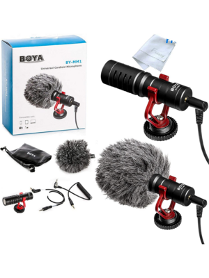 Boya Universal cardioid microphone for mobile, Laptop, camera and more devices.