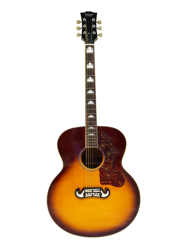 Sqoe 42&quot; Sunburst Acoustic Guitar with Leather Bag and pick.