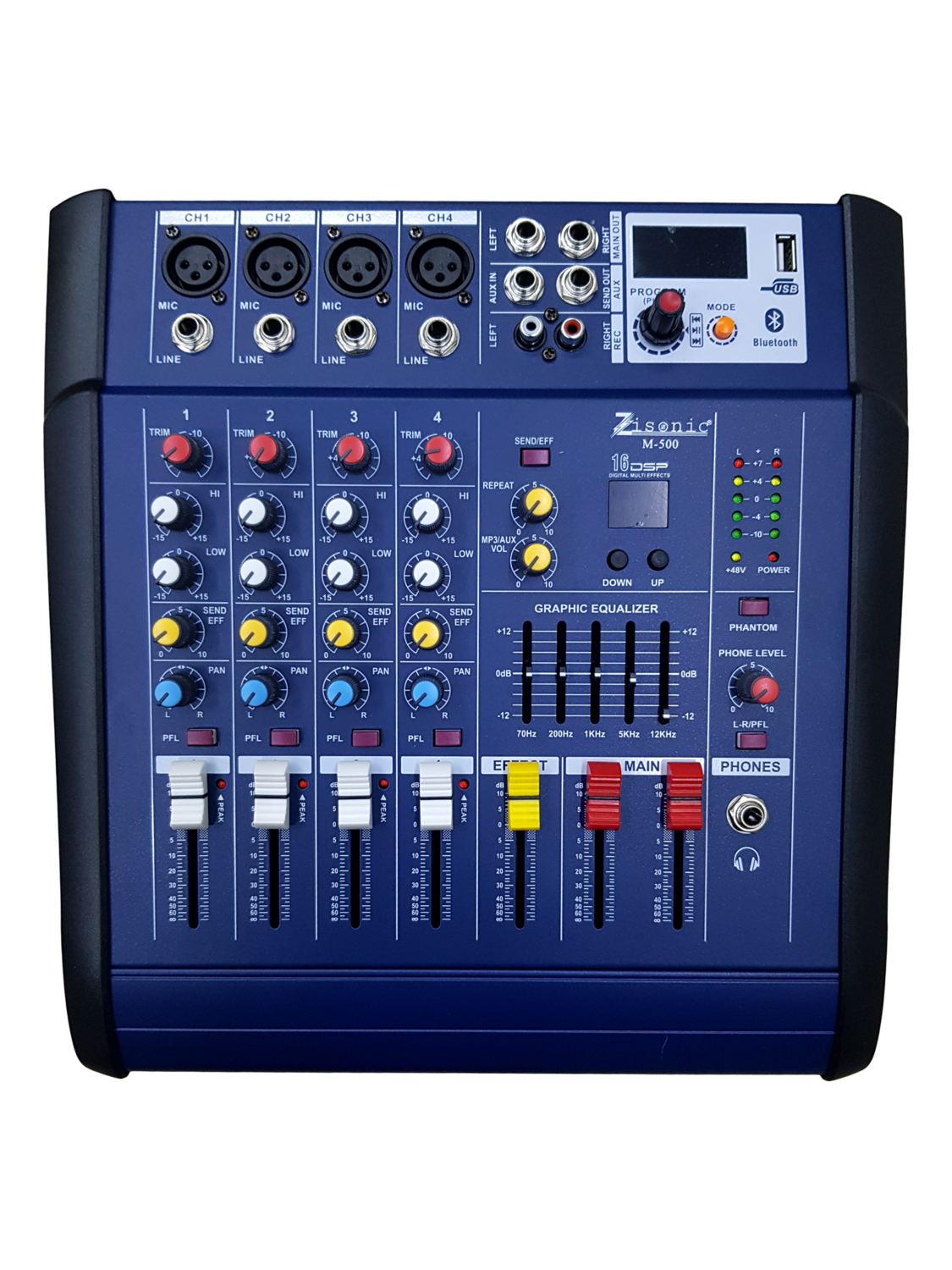 Powered Mixers 2*250W 16 DSP Zisonic M-400 Blue