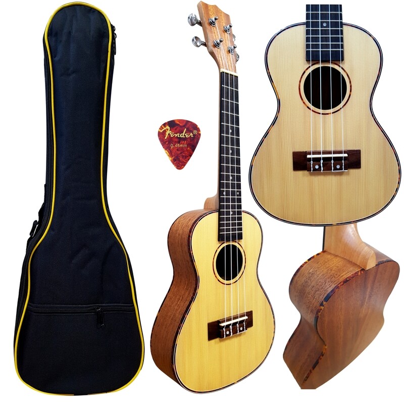 Concert 24&quot; Pro Ukulele Mahogany Natural Colour Free padded bag w/ Pick.