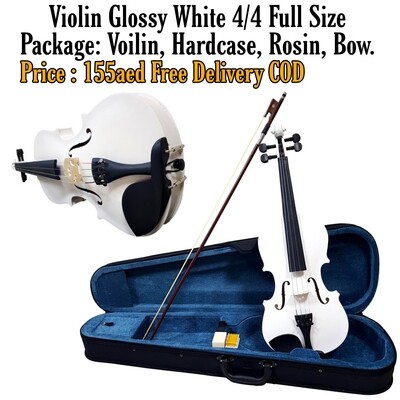 Violen Full size 4x4 Acoustic White with hardcase, rosin, bow
