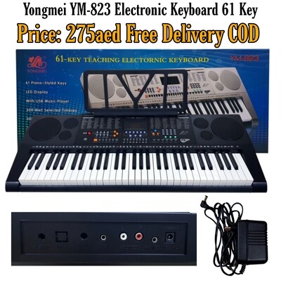 Yongmei 61 Key YM- 823 Teaching Electronic Keyboard black colour