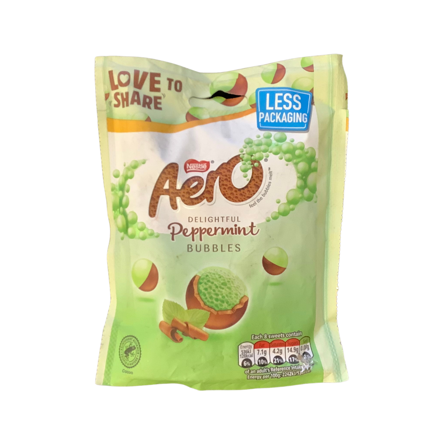 Nestle Aero Peppermint Bubbles Pouch 92g