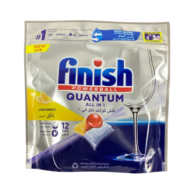 Finish PowerBall Quantum All In One Lemon Sparkle 12 Tablets