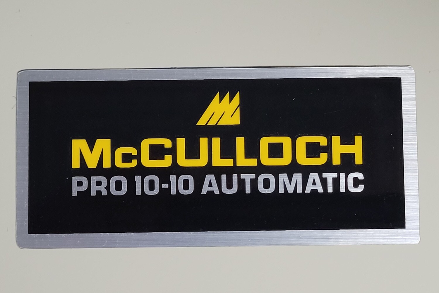 McCulloch Pro 10-10 Automatic filter cover sticker