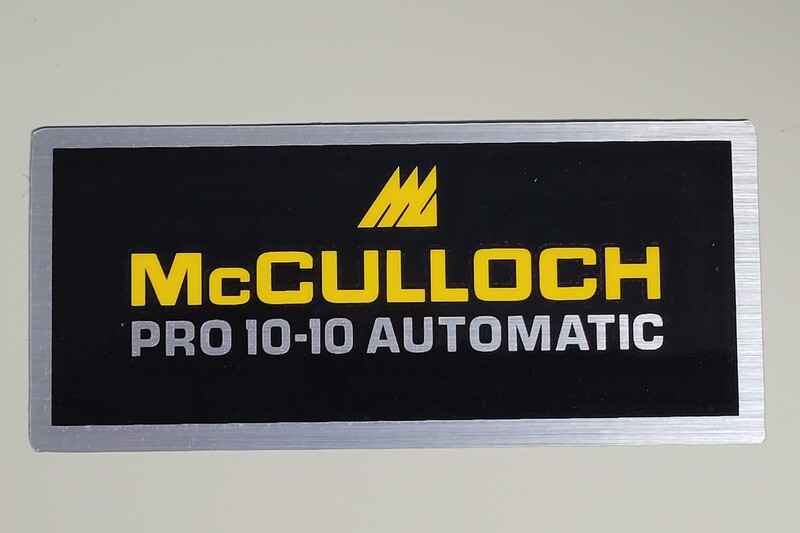 McCulloch Pro 10-10 Automatic filter cover sticker