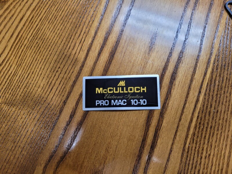 McCulloch Pro Mac 10-10 (Electronic Ignition) filter cover sticker
