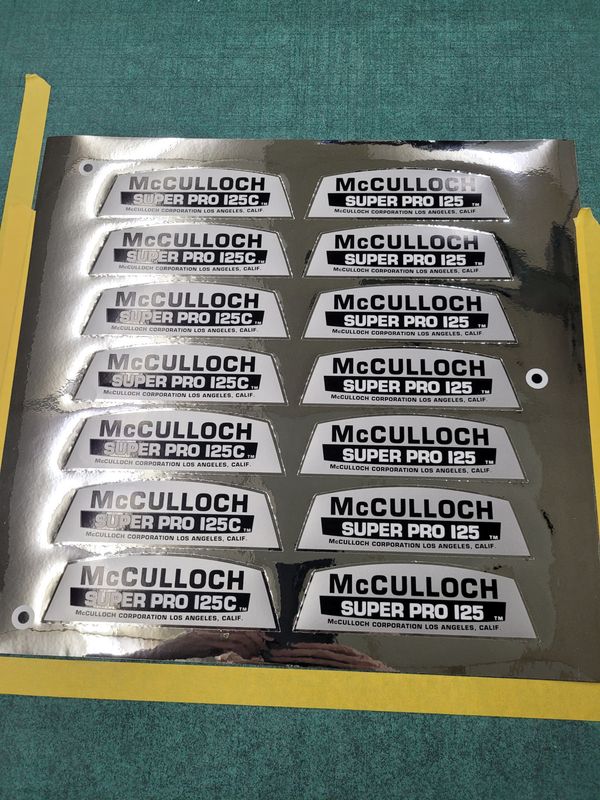 McCulloch Super Pro 125 Stickers