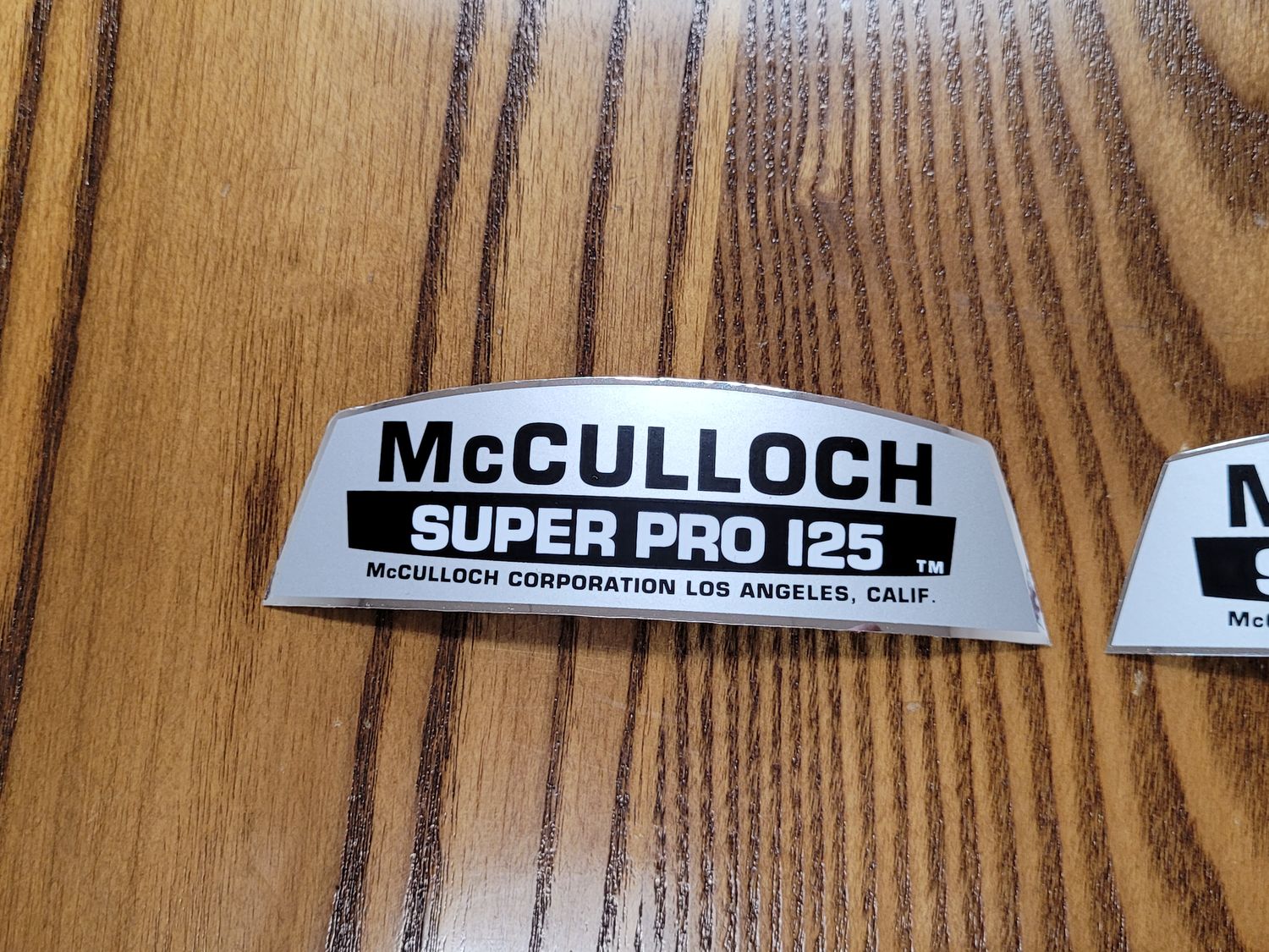 McCulloch Super Pro 125 OEM Grade Sticker