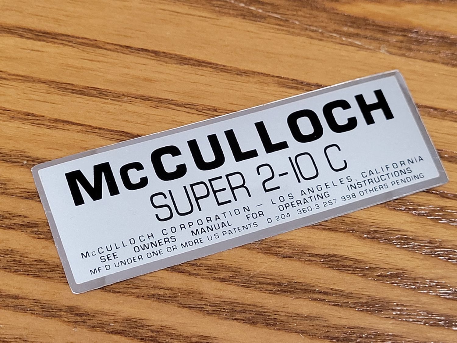 Super 2-10C reproduction filter sticker (Rare)