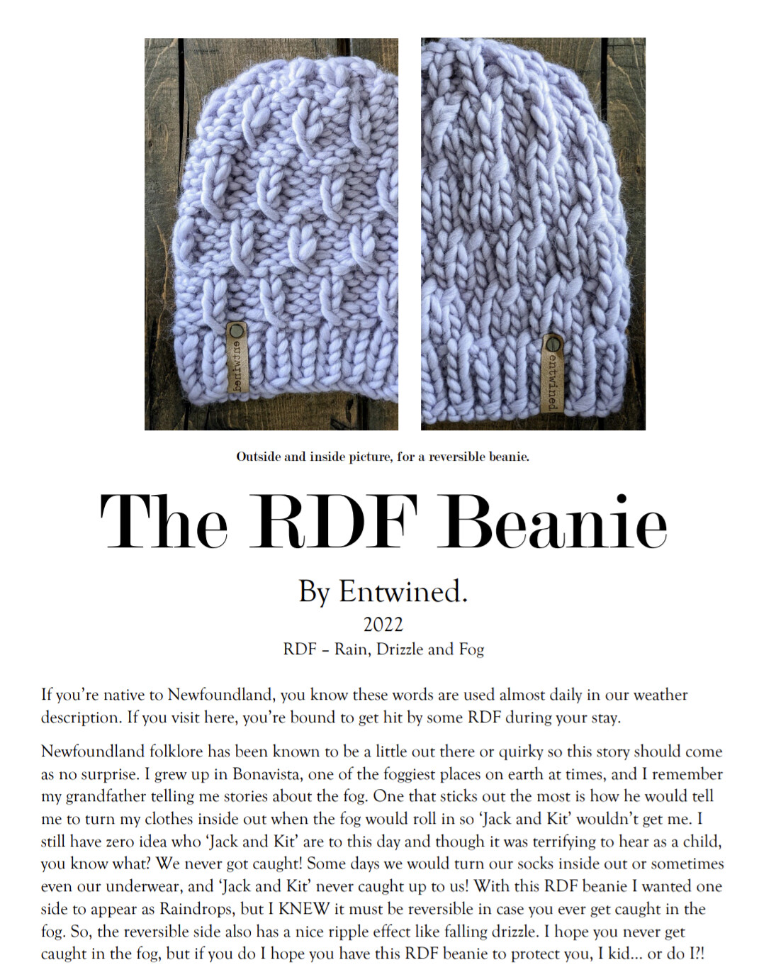 The RDF Beanie Knitting Pattern
