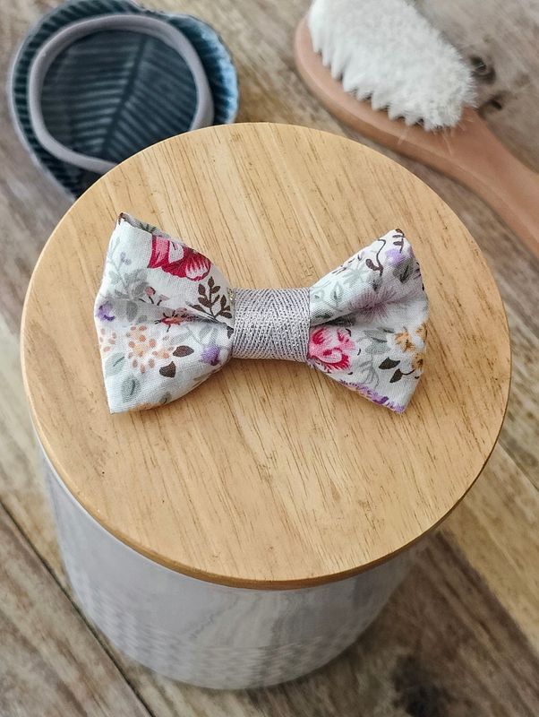 Barrette coton imprimé fleur "Alice"