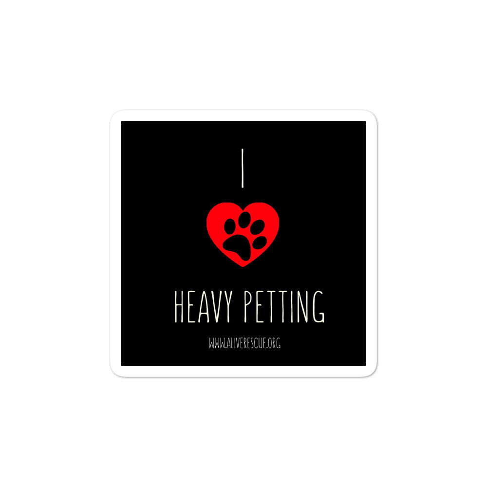 "I Heart Heavy Petting" Bubble-free stickers