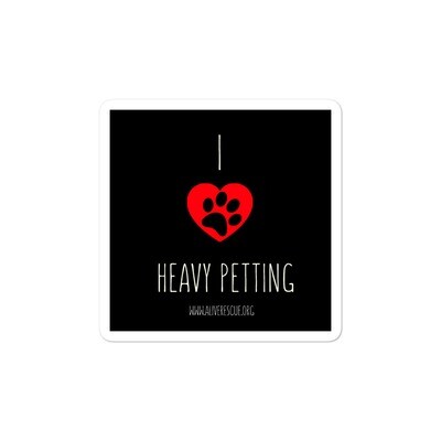 "I Heart Heavy Petting" Bubble-free stickers