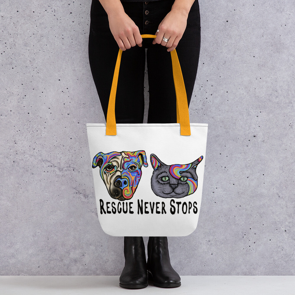 "Rescue Never Stops" Tote bag