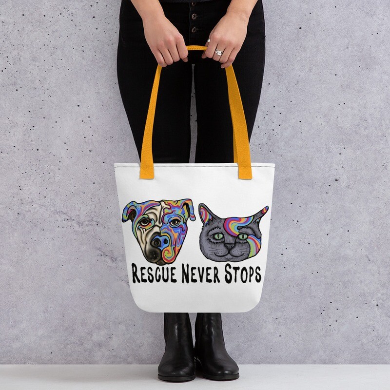 &quot;Rescue Never Stops&quot; Tote bag
