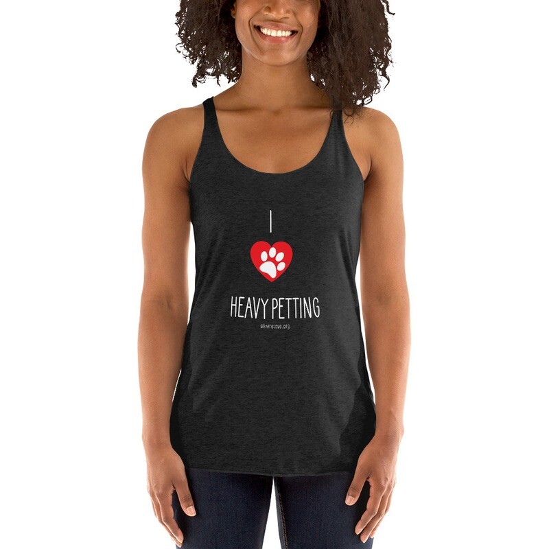 &quot;I Heart Heavy Petting&quot; Women&#39;s Racerback Tank