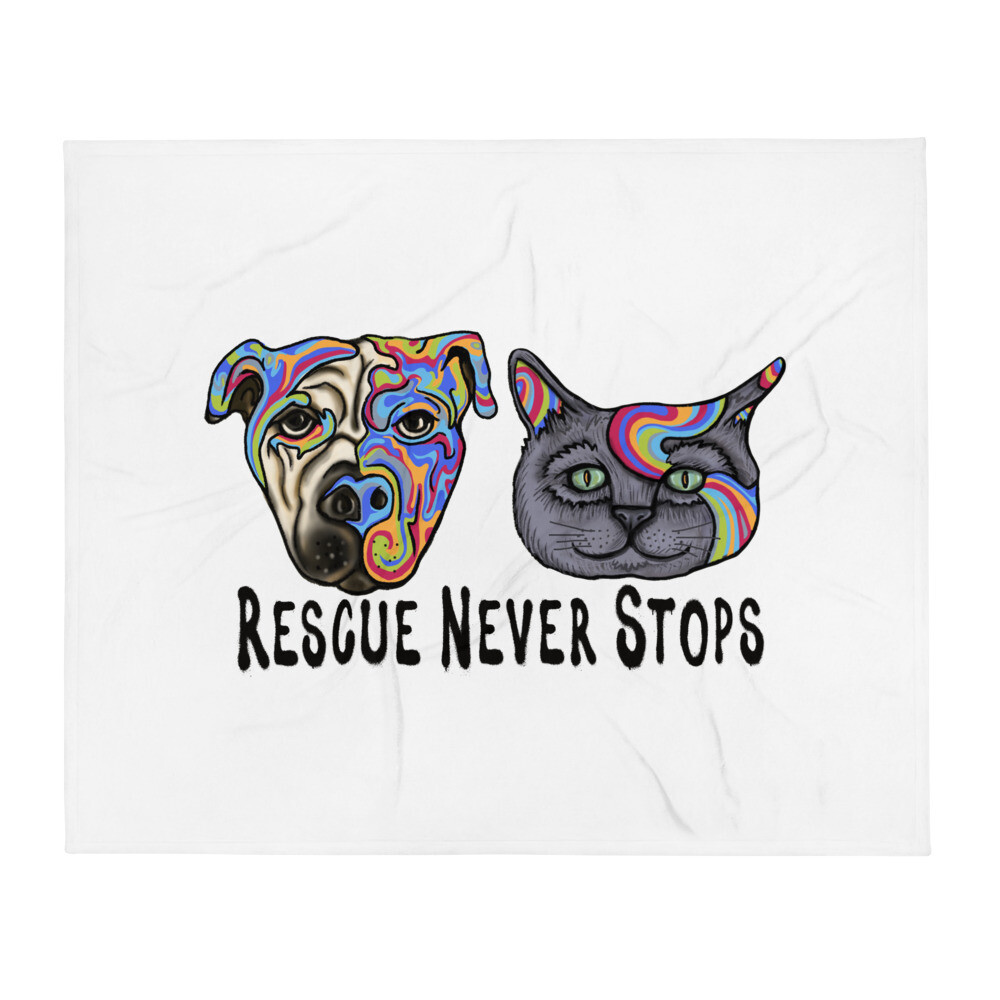 "Rescue Never Stops" Throw Blanket