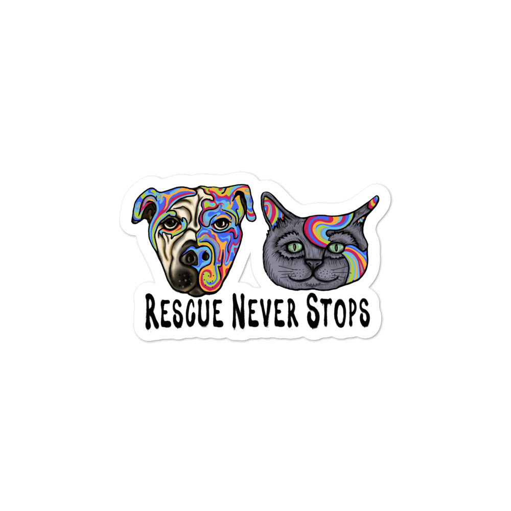 "Rescue Never Stops" Bubble-free stickers
