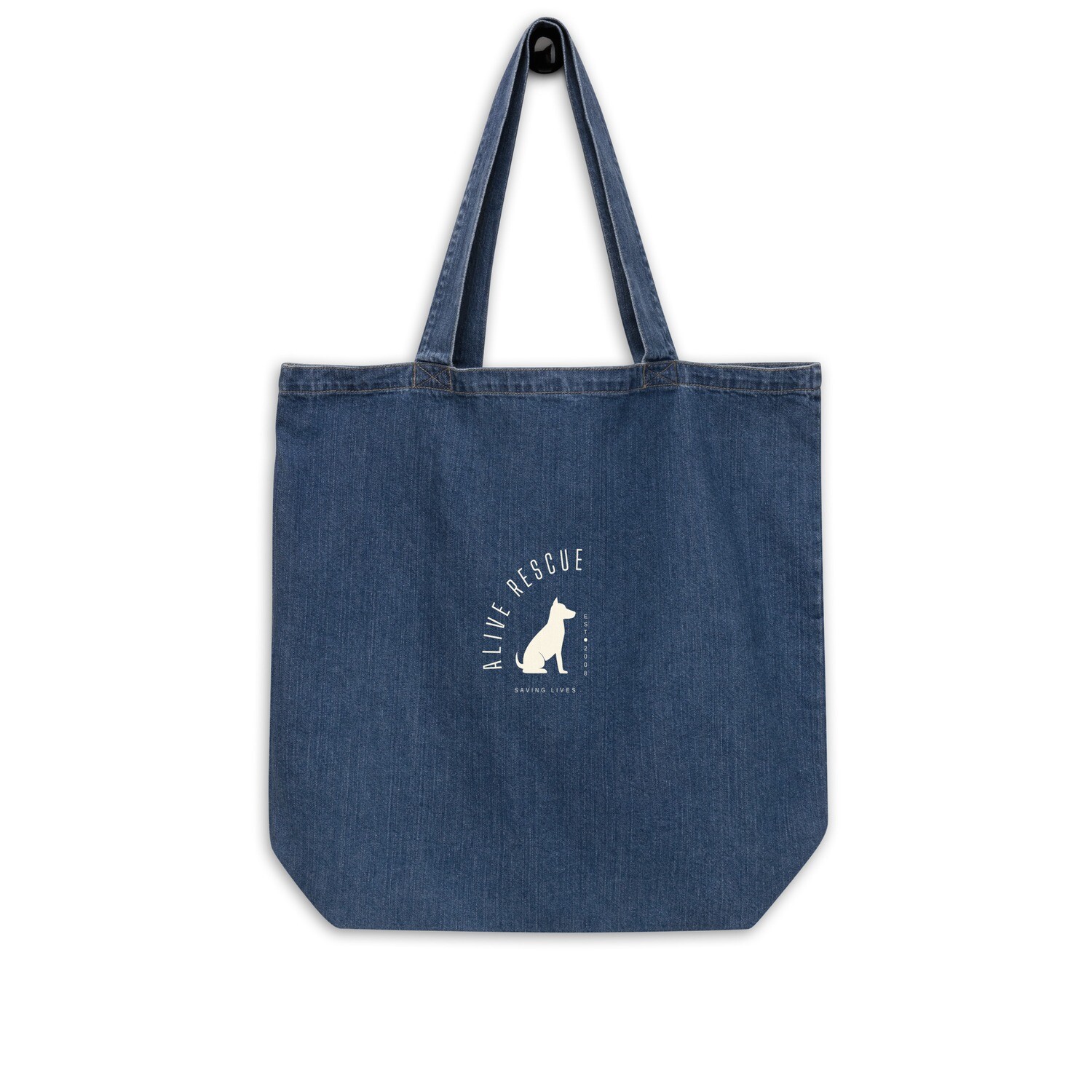 &quot;Saving Lives&quot; Organic denim tote bag