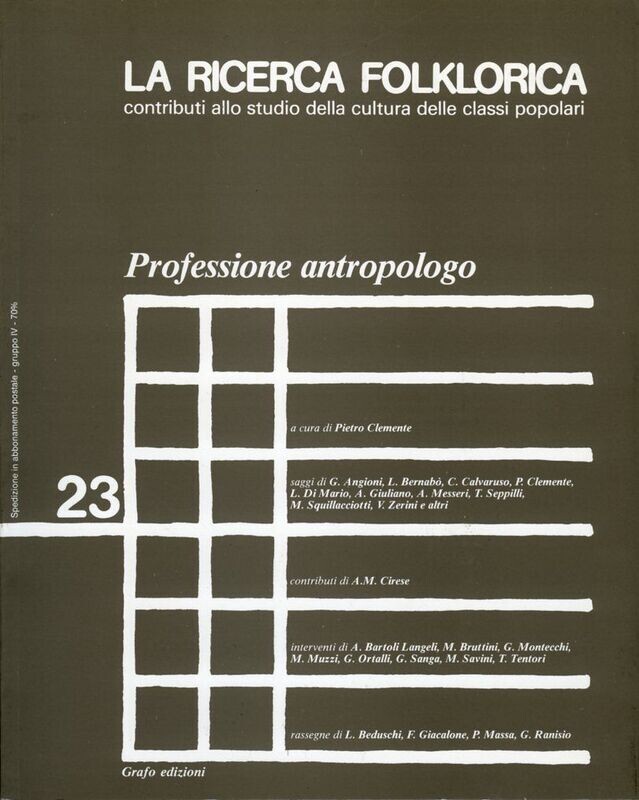 LA RICERCA FOLKLORICA - numero 23